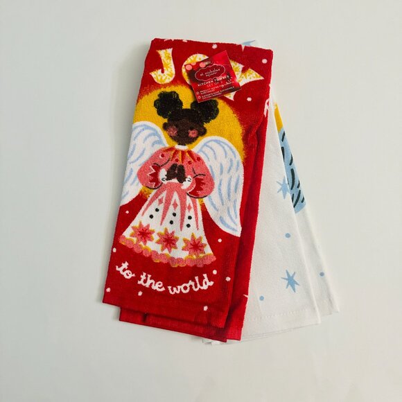 Set of St Nicholas Square Kitchen Towels Christmas African American Angels - Picture 5 of 7